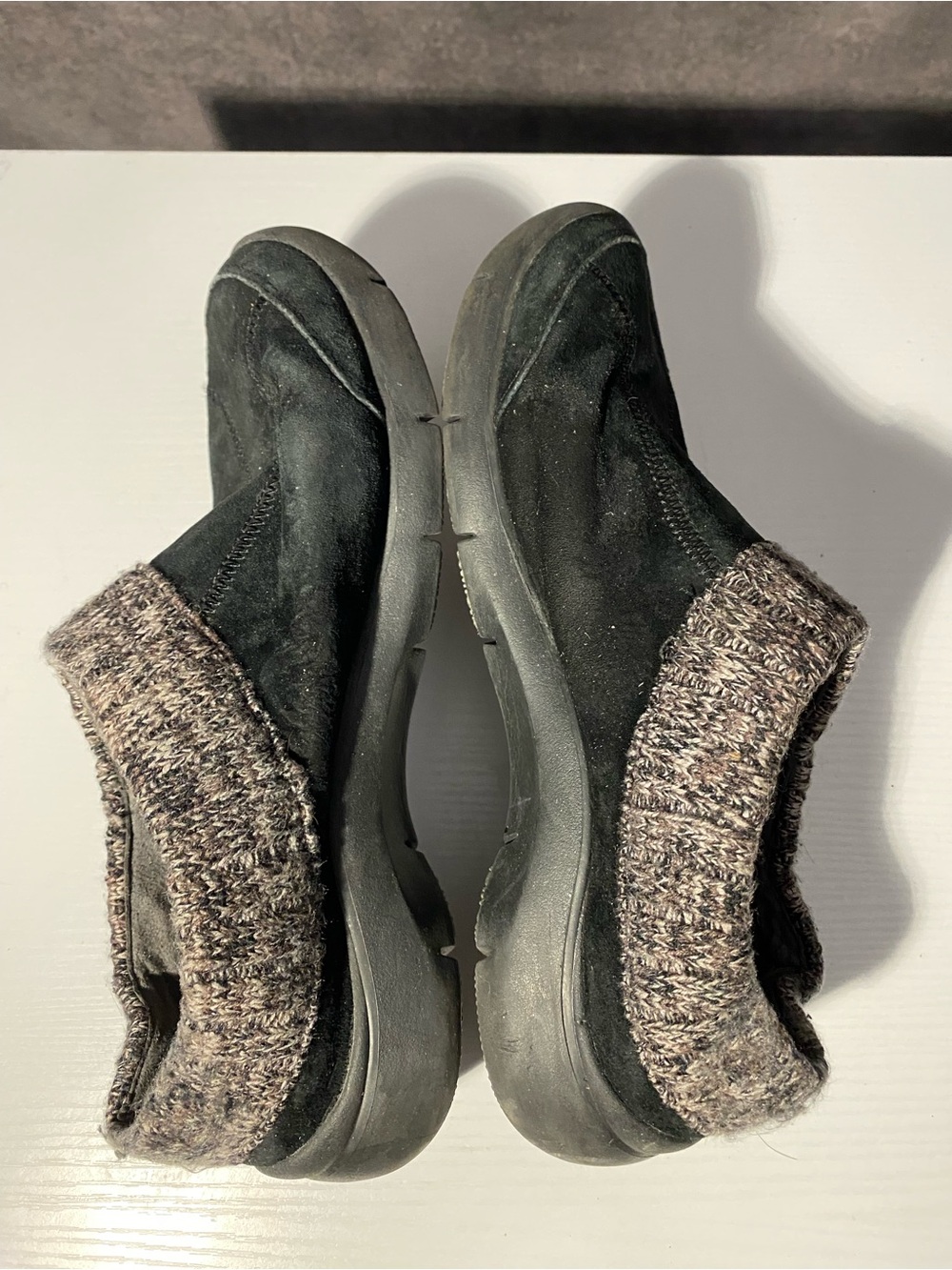 Dansko Womens Black Suede Knit Collar Clogs Mules Size 39 US 8.5 Slip Resistant - Picture 6 of 8